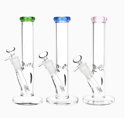 8" Straight Shooter Color Base and Mouth Down Stem 14MM Bowl APROX 300 Grams