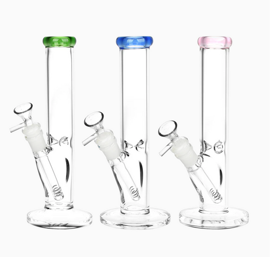 8" Straight Shooter Color Base and Mouth Down Stem 14MM Bowl APROX 300 Grams