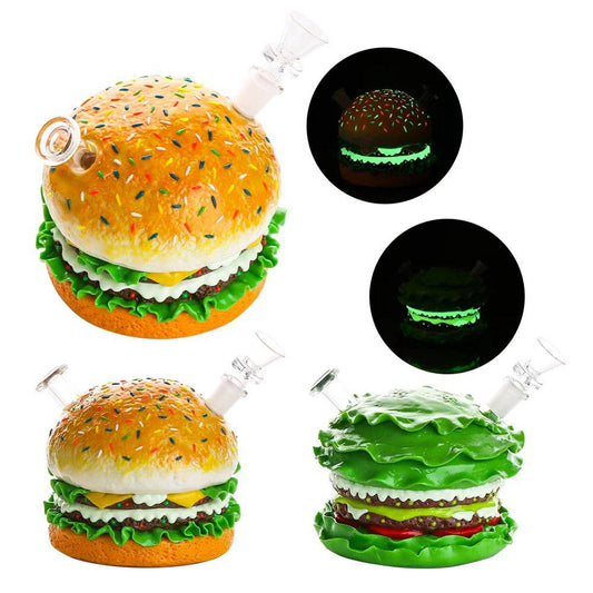 8" Burger 3D Water Pipe with 10mm Male Bowl