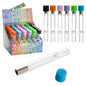 4-Inch Clear Glass Chillum with Silicone Cap & Paper Tip, 30-Piece Display