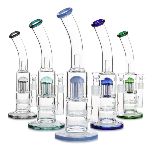 13" Water Pipe Tree Percolator with Honeycomb with 18mm Male Bowl