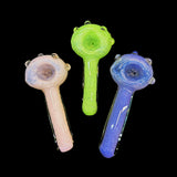 4" Slime Frit Glass Hand Pipe Marble Spoon