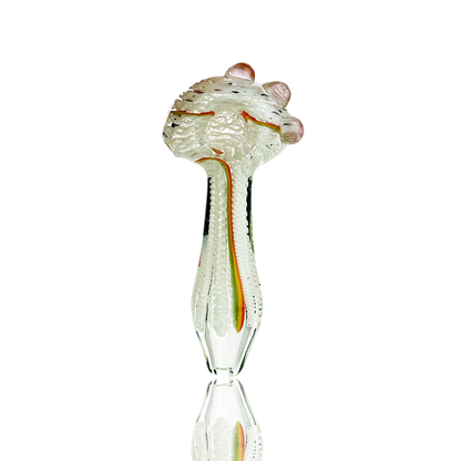 4.5" Hand Pipe Spoon with White Twisting Art