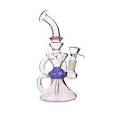 8" Pink Recycler Bong with 14mm Male Bowl