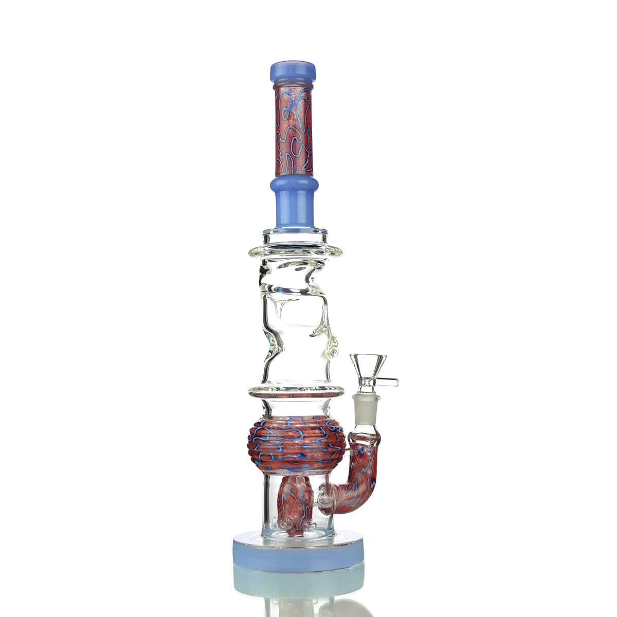 14" Zong Color Frit Glass with M9 Perc and 14mm Male Bowl
