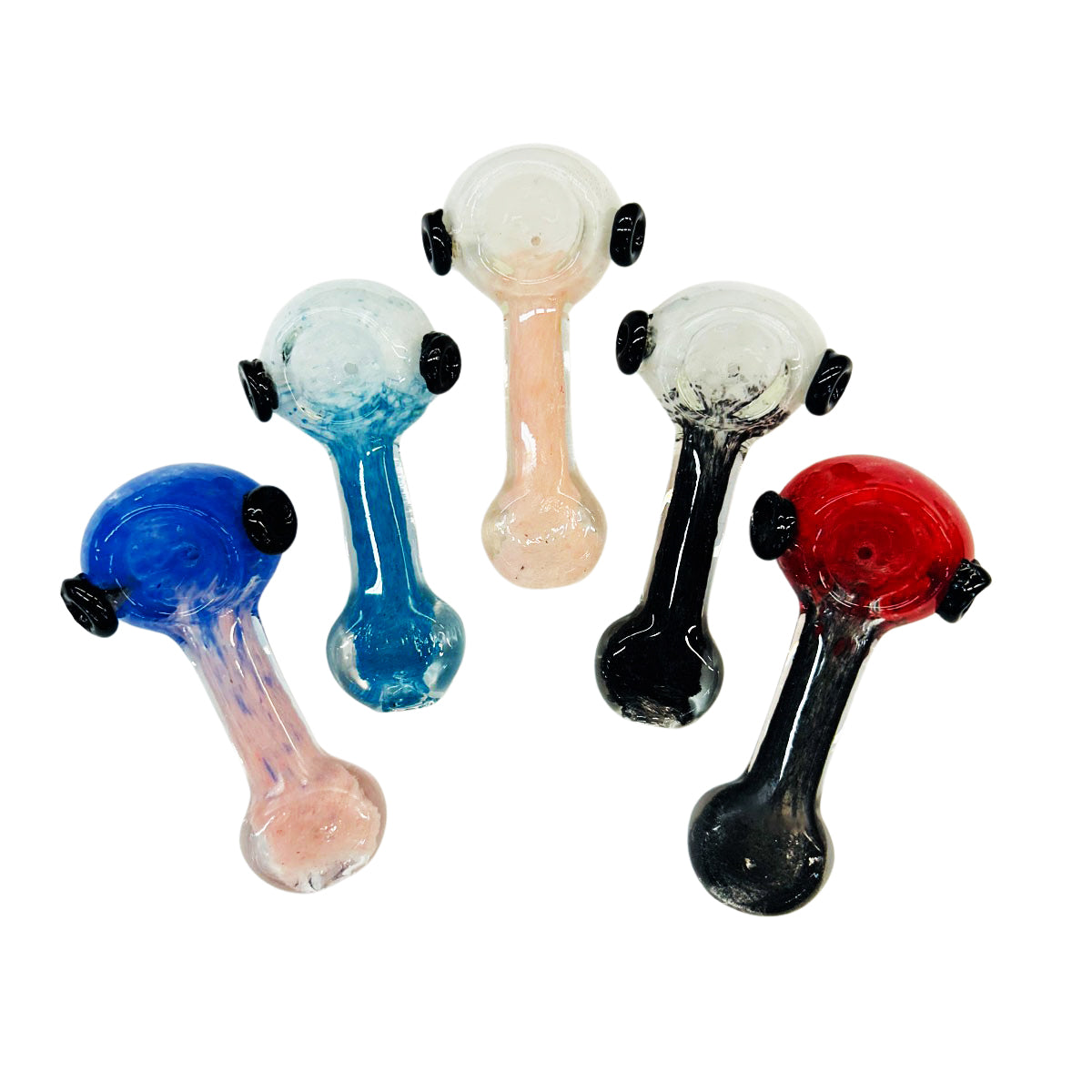 3.5" Hand Pipe Color Frit Glass Art