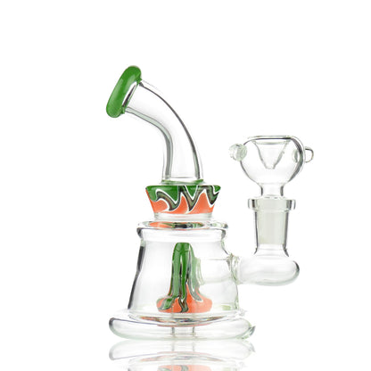 5" Mini Bong with Reversal Glass Shower and 14mm Male Bowl