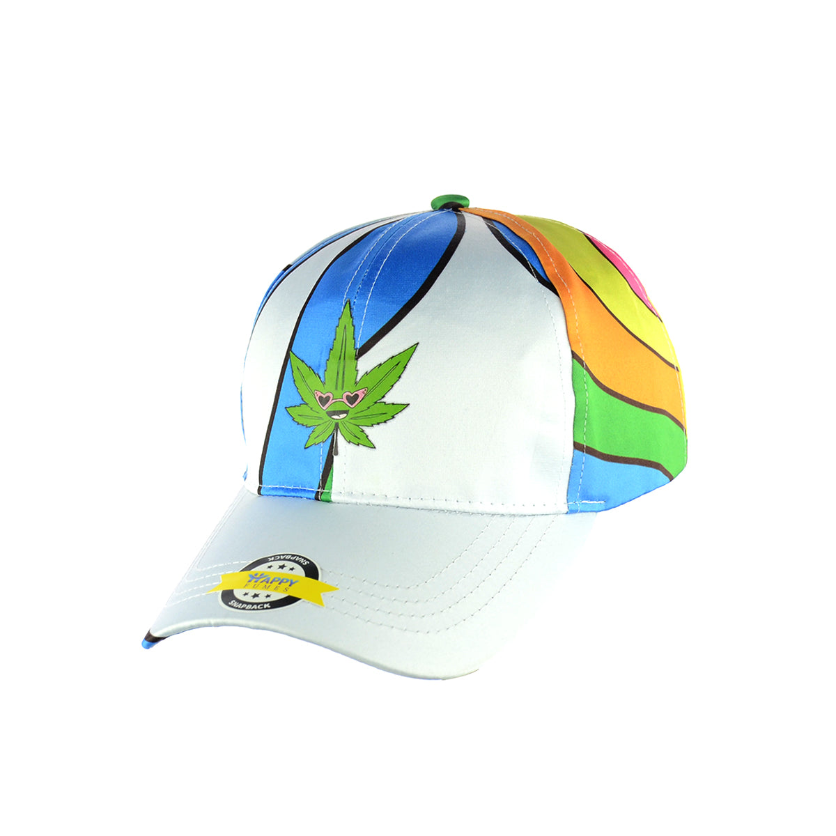 Weed Leaf Rainbow Color Baseball Snapback Hat