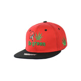 Mushroom Go Green Embroidered Snapback Hat 100% Cotton