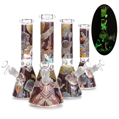 10" Astro Beaker Glow in The Dark with 14mm Male Bowl