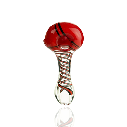 4.5" Hand Pipe Spoon with Frit Head and Swirl Art
