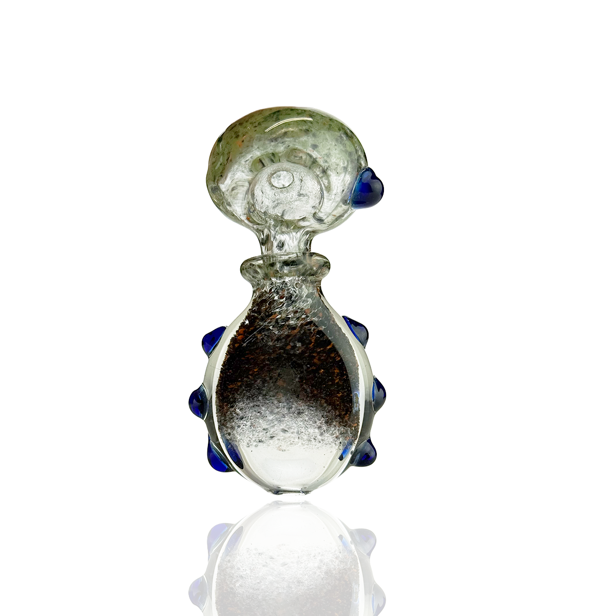 4" Hand Pipe Spoon Frit Glass Pressed