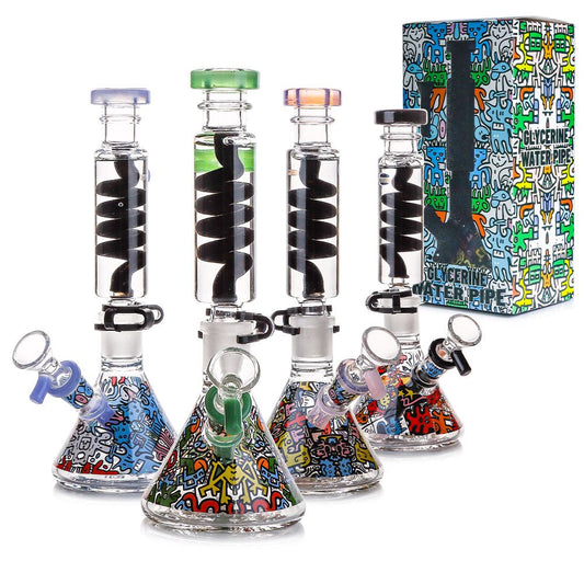 9" Glycerin Water Pipe Beaker Ditachable with 14mm Male Bowl