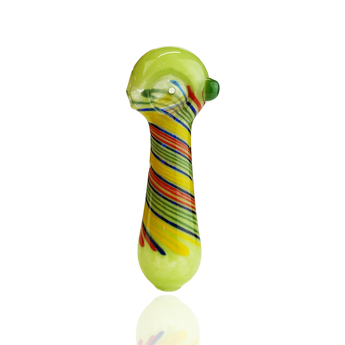 4.5" Hand Pipe Spoon Frit Glass Spiral Design