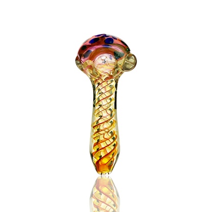 4.5" Hand Pipe Gold Fume with Spiral Art