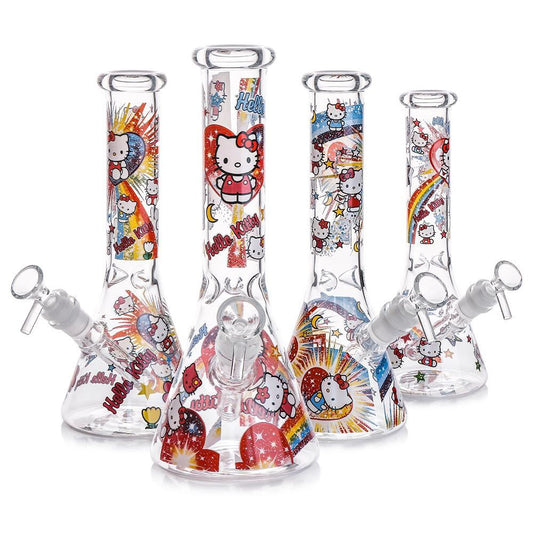 10-Inch Decal Beaker Water Pipe with 14mm Male Bowl | WP-2853