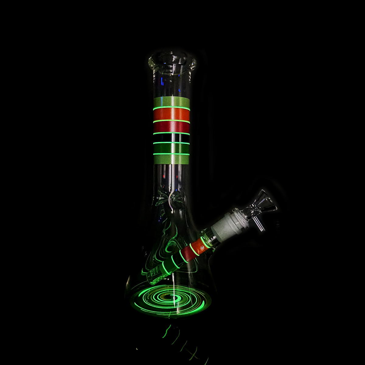 10" Glow in The Dark Beaker with 14mm Male Bowl