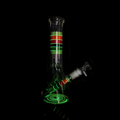 10" Glow in The Dark Beaker with 14mm Male Bowl