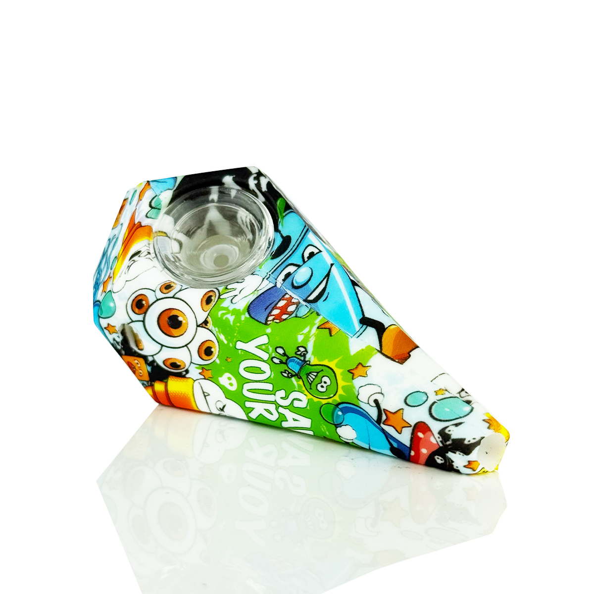 5" Silicone Hand Pipe Cone Style with Prints