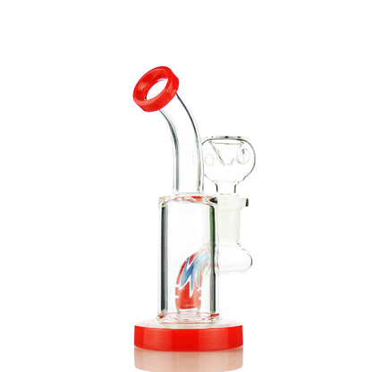 6" Water Pipe with American Rod Color and 14mm Male Bowl