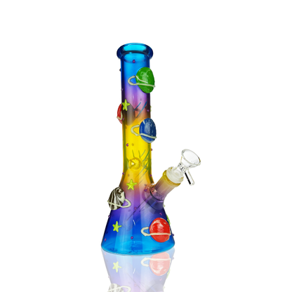 10" 3D Water Pipe Beaker with 14mm Male Bowl