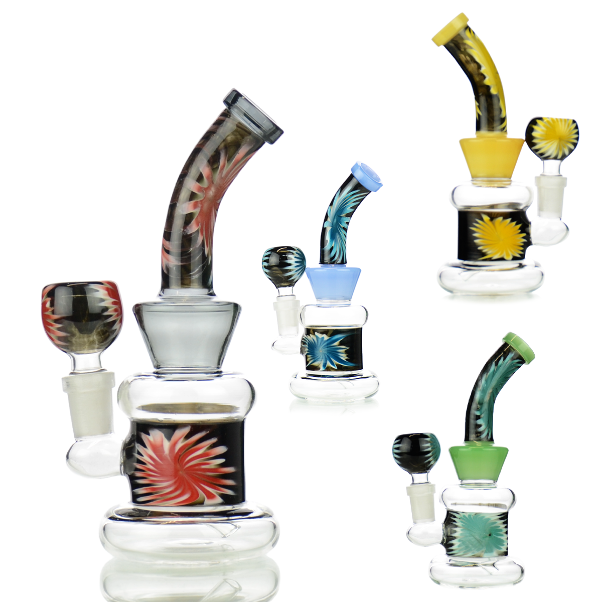 7" Reversal Sticker Water Pipe with 14mm Male Bowl