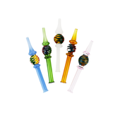 6" Dab Straw Reversal Art Glass Nectar Collector