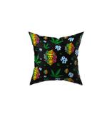 Rasta Lion Alternative Polyester Black Pillow, Couch Cushion, Sham Stuffer (Size:18x18)