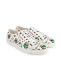 Kingzilla Weed Design Snow White Shoe - Printed Synthetic Vegan Leather Sizes