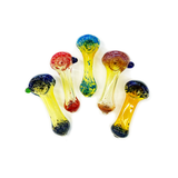 3.5" Hand Pipe Spoon Silver Fume Glass with Frit