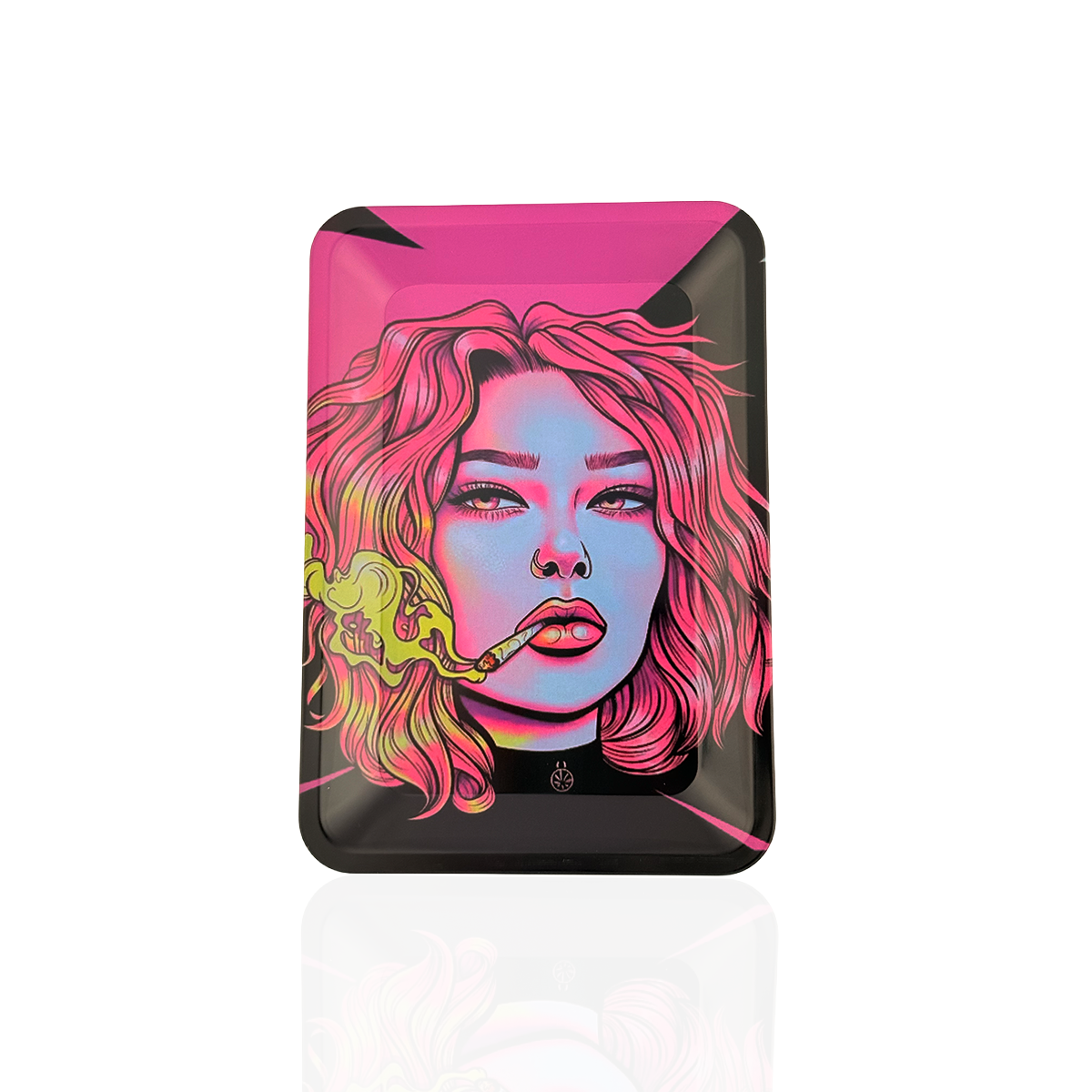 Small Rolling Tray – Pink Girl Smoker Design | 7in x 5in