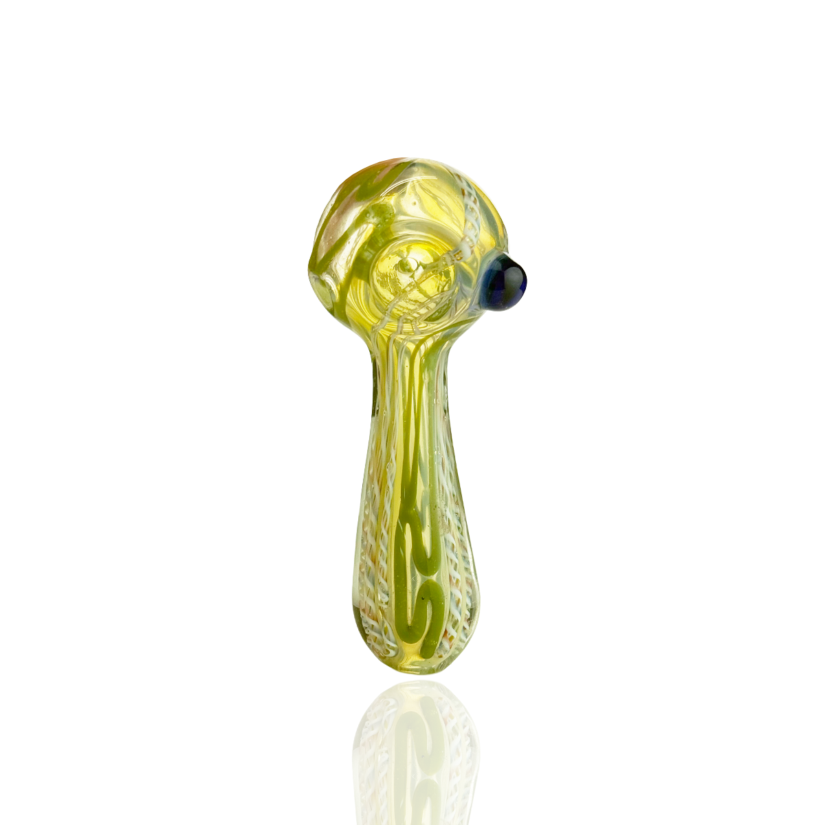 4" Hand Pipe Spoon with Fume Glass with Twisting Design