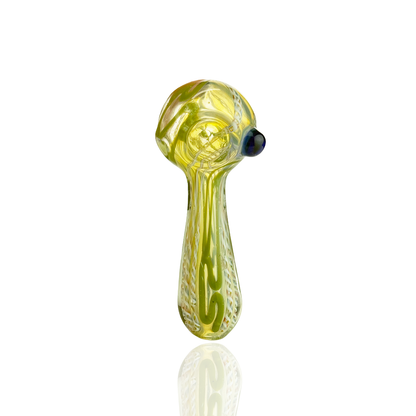 4" Hand Pipe Spoon with Fume Glass with Twisting Design