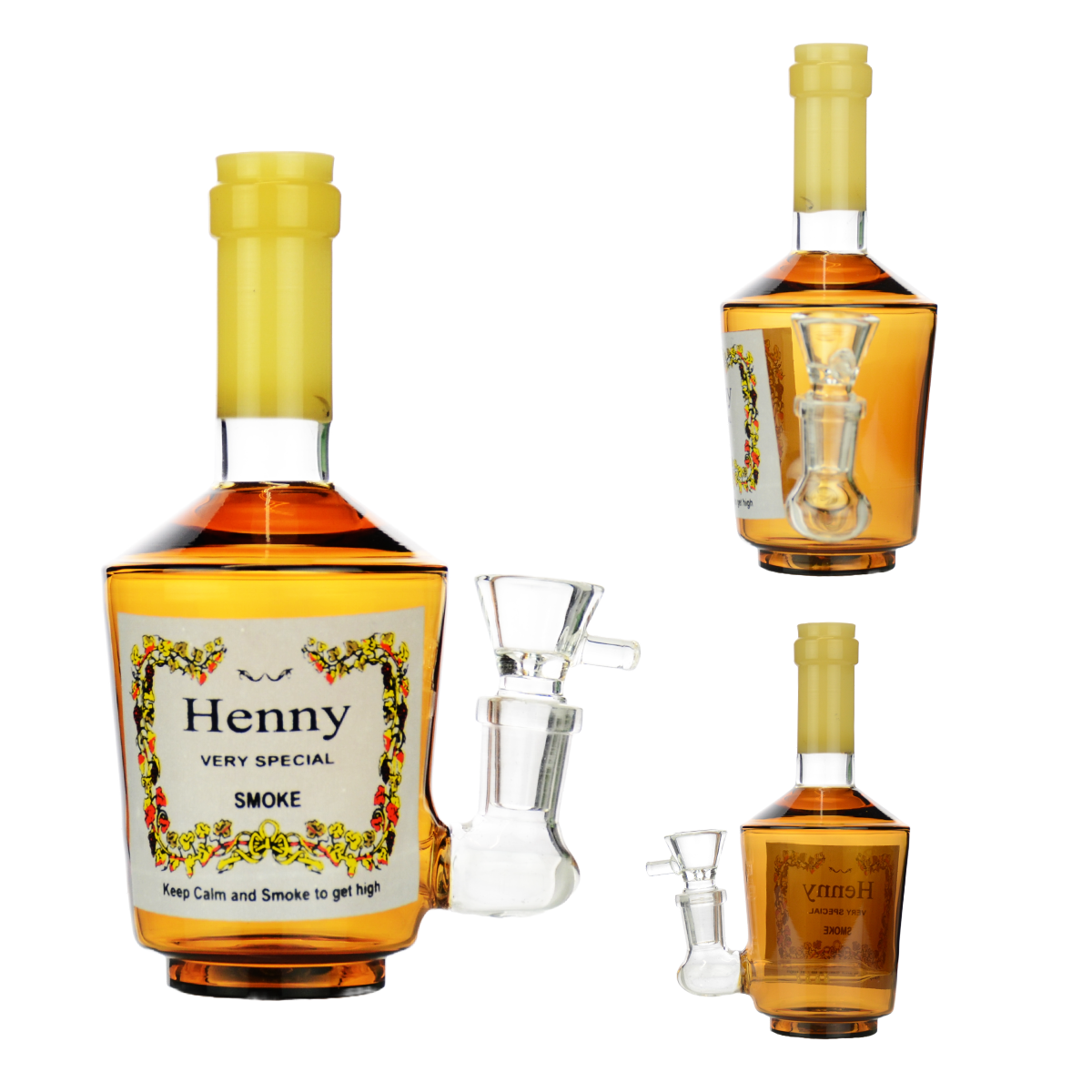 5" Shot Liquor Bottle 14mm Male Bowl Henny