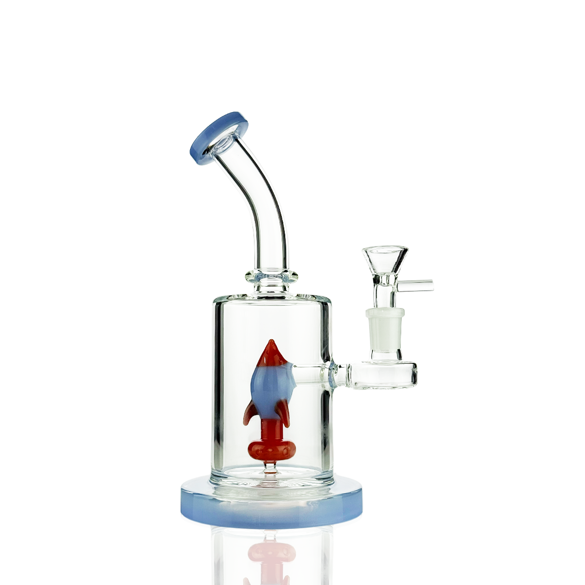 8" Water Pipe Bong with Rocket Shower 14mm Male Bowl