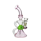 8" Pink Recycler Bong with 14mm Male Bowl