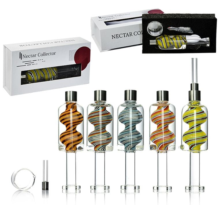 8" Glycerin Nectar Collector with Reversal Art with Screw on Titanium