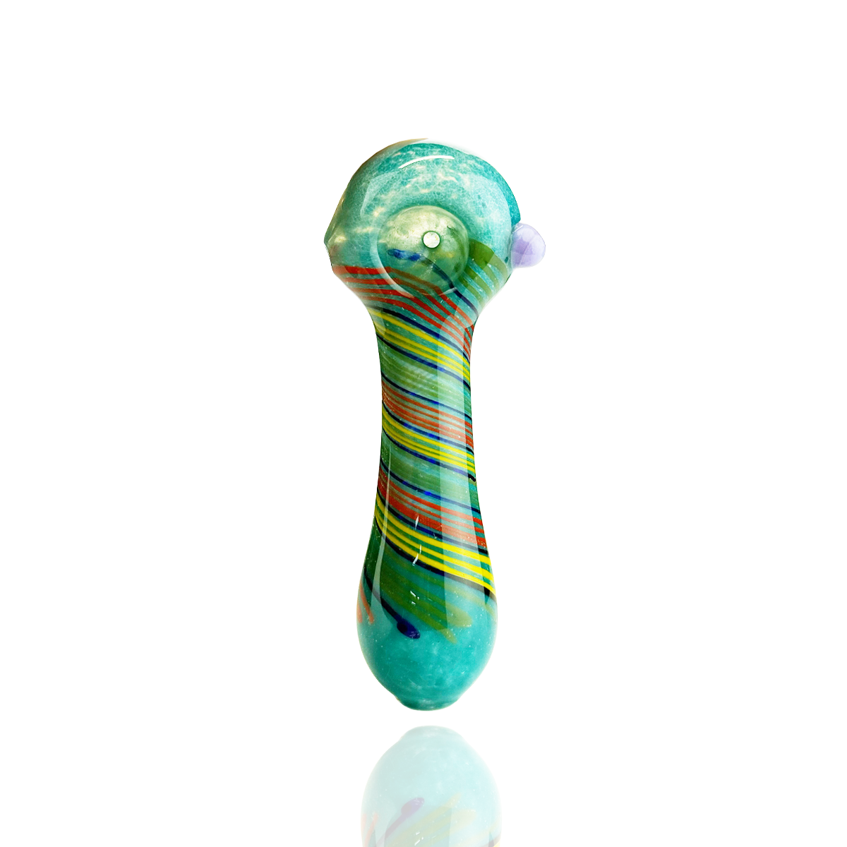 4.5" Hand Pipe Spoon Frit Glass Spiral Design