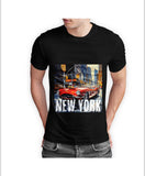 NEW YORK Half Sleeve Black T-shirt Printed - 93% Cotton 7% Elastic