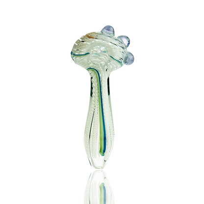 4.5" Hand Pipe Spoon with White Twisting Art