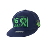 Go Green Leaf Embroidered Snapback Hat 100% Cotton