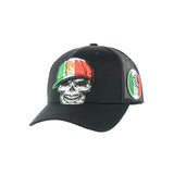 Skull Mexican Flat Hat Embroidered Snapback