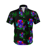420 Skull Leaf Black Shirt , 100% Polyester, Pack of 5 Sizes Sets, 1-M, 1-L, 1-XL, 1-XXL, 1-XXXL
