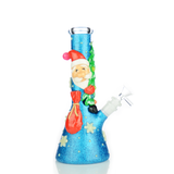 10" Christmas Beaker with 3D Art with 14mm Male Bowl