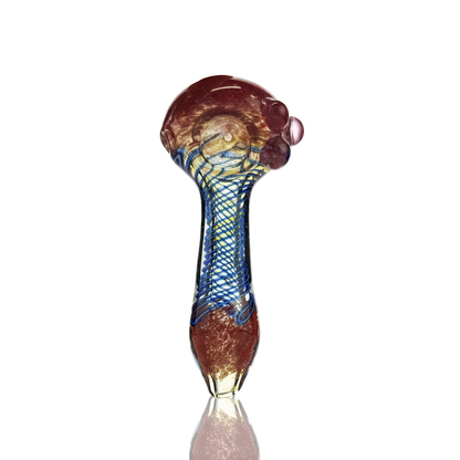 4.5" Hand Pipe Spoon Frit Color with Spiral Art