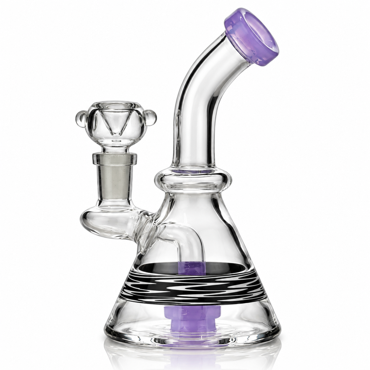 6" Beaker Bong Water Pipe with Slime Color and Shower, 14mm Male Bowl