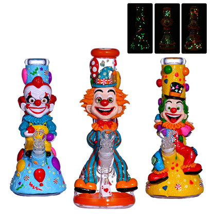 10"  Clown Glow in the dark 3D 14mm Male Bowl