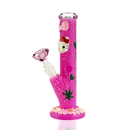 10" Pink Straight Shooter with Hand Male Glitters Art