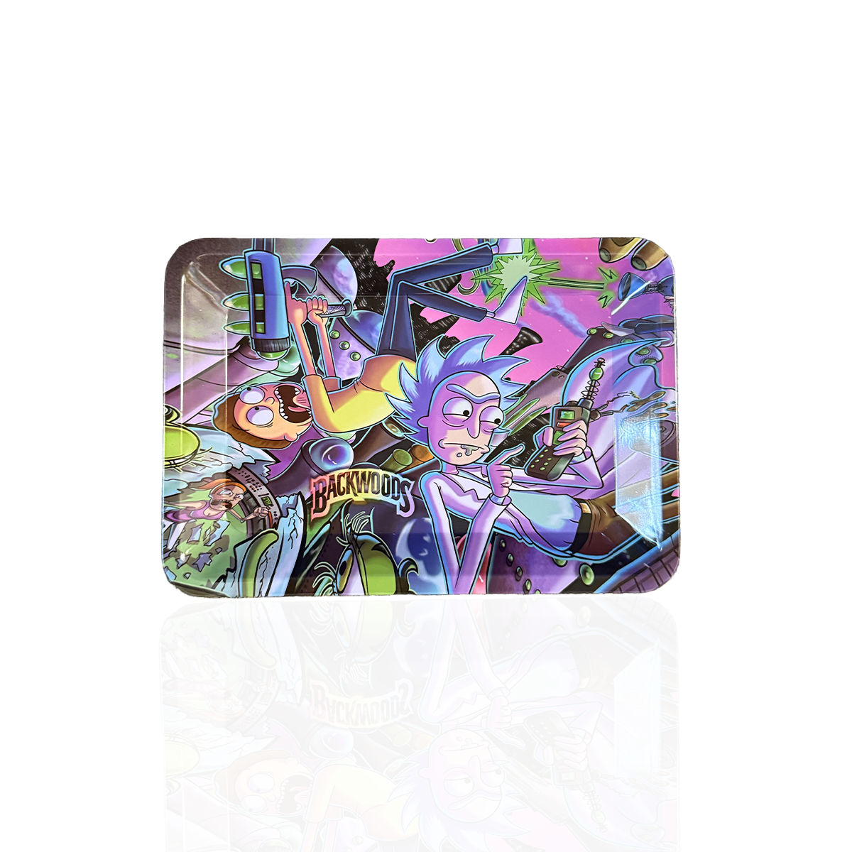 Small Rolling Tray – Rick & Morty Backwoods Design | 7in x 5in