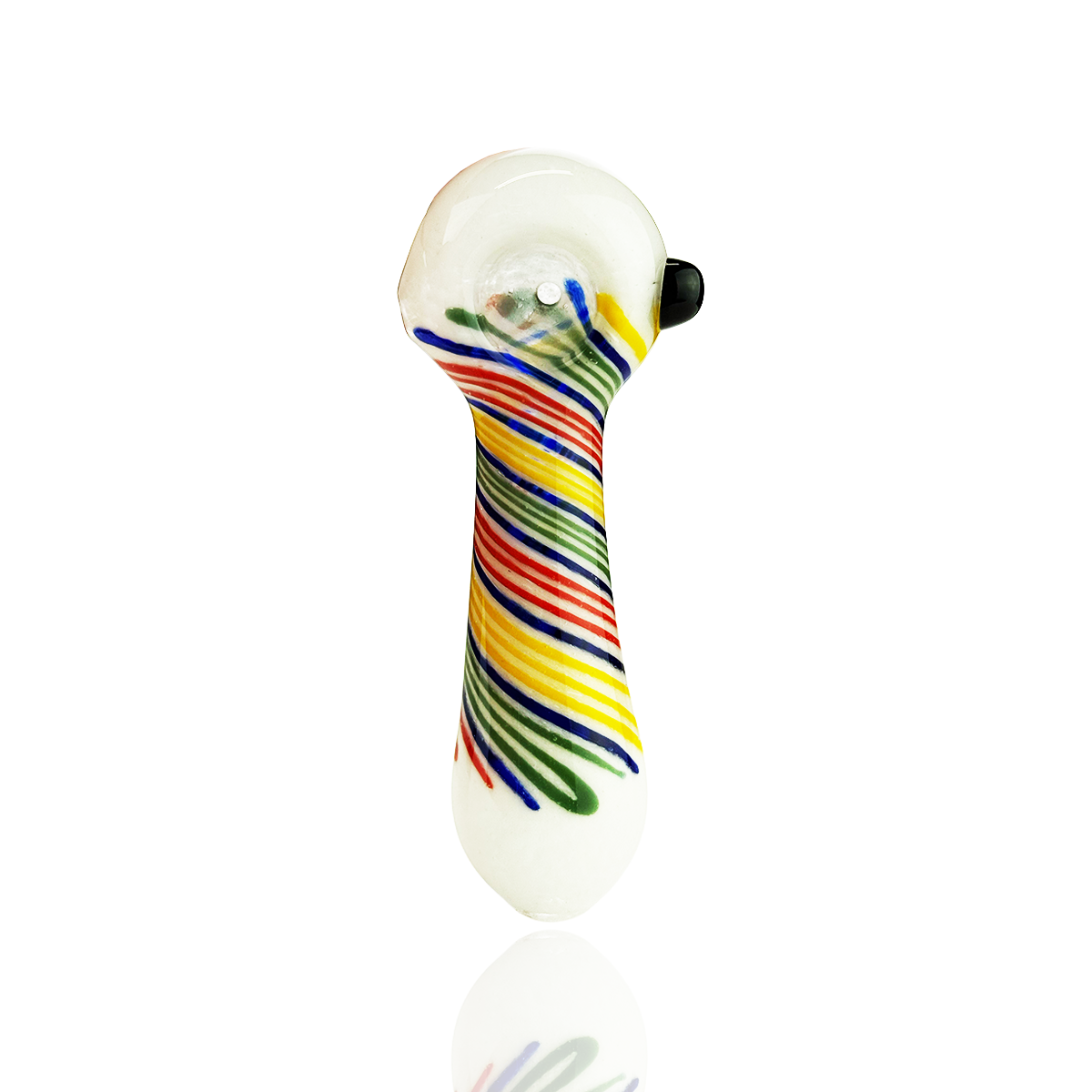 4.5" Hand Pipe Spoon Frit Glass Spiral Design